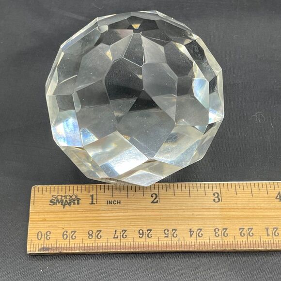 Multi-Faceted Clear Glass Lead Crystal Sphere Teardrop Prism Paperweight - Picture 9 of 9